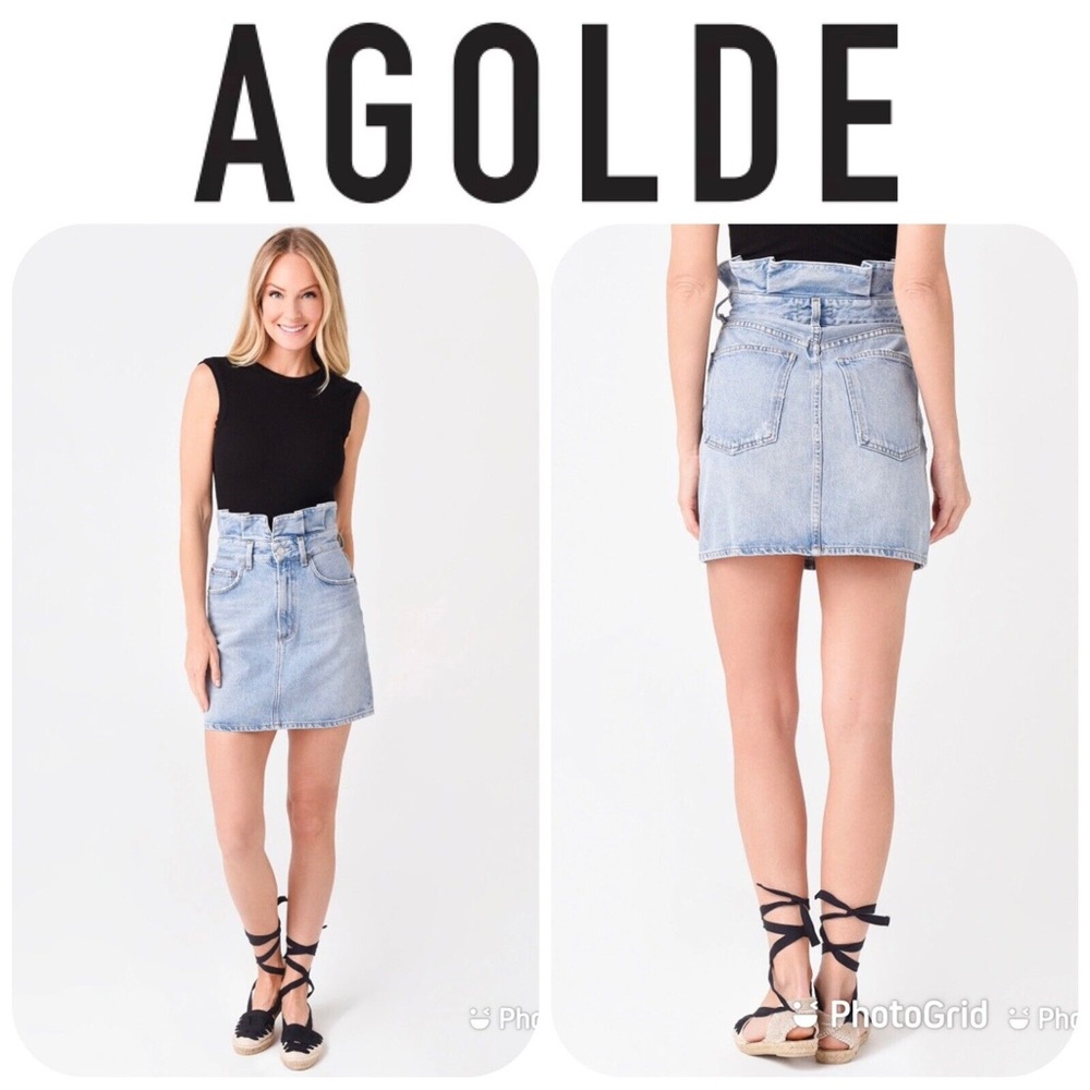 AGOLDE Lettuce Denim Skirt